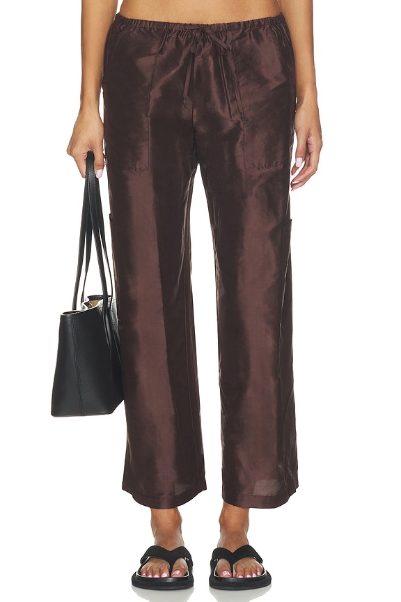 view 2 of 7 The Taffeta Drawstring Cargo Pant in Espresso