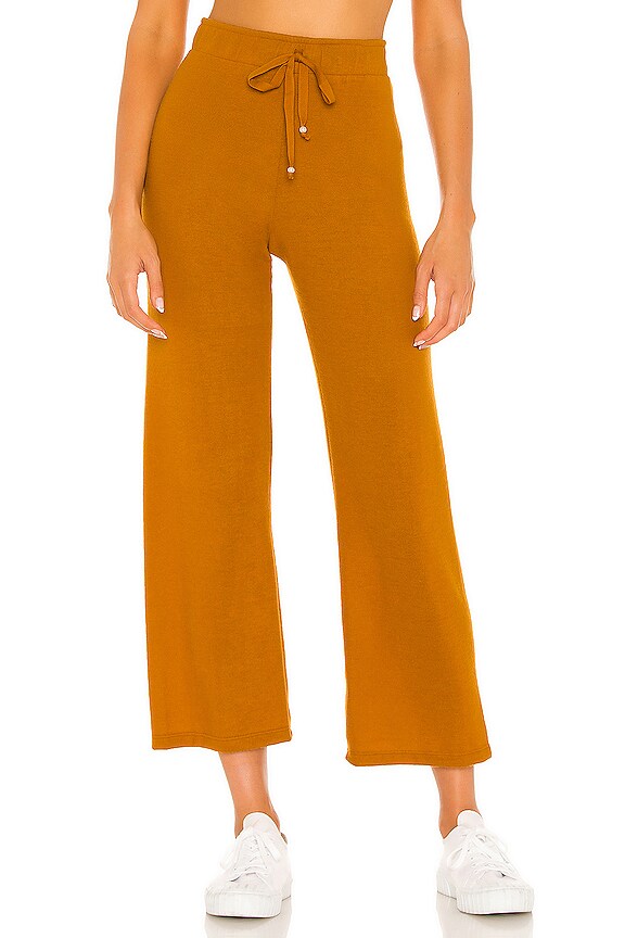 view 1 of 4 Sweater Cropped Flare Sweatpant in Dijon