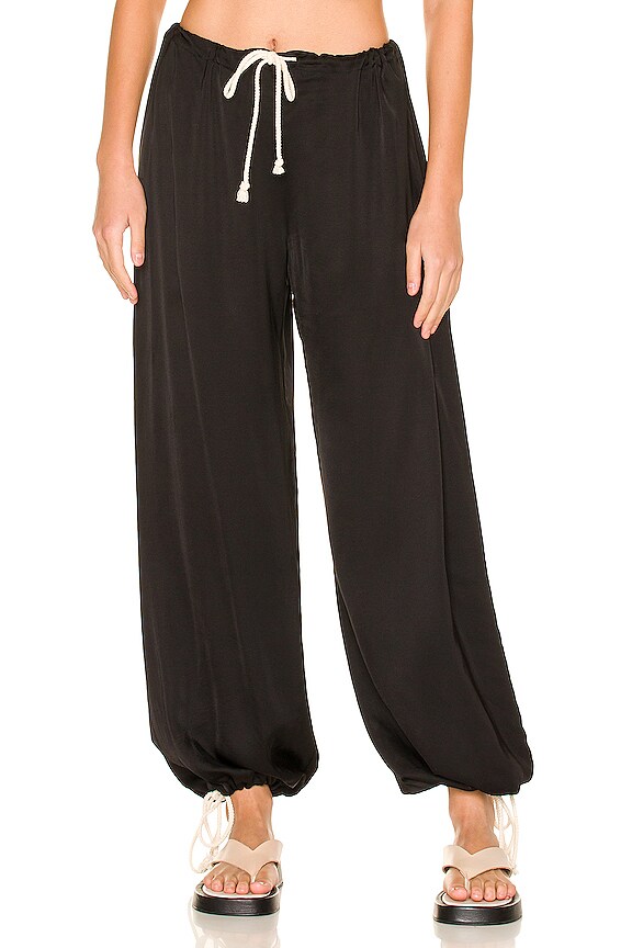 DONNI. Silky Cinch Pant in Jet | REVOLVE