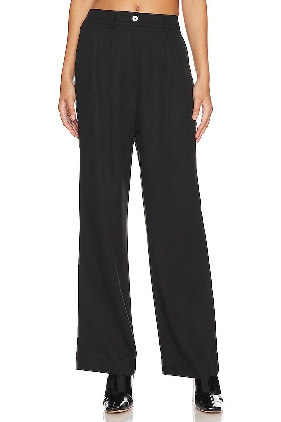 DONNI. Pleated Trouser in Jet | REVOLVE