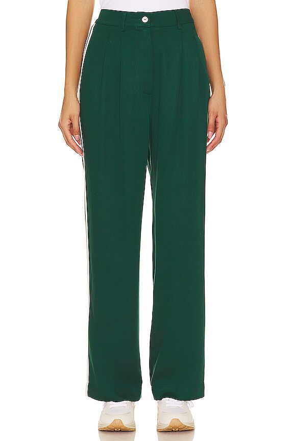 view 2 of 4 Pleated Stripe Pant in Hunter