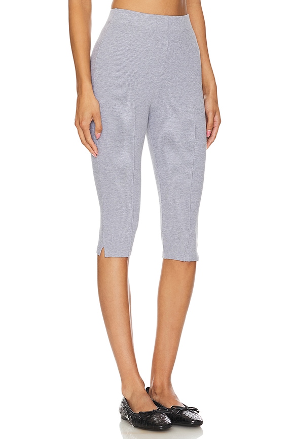 view 2 of 4 The Rib Pedal Pusher in Heather Grey