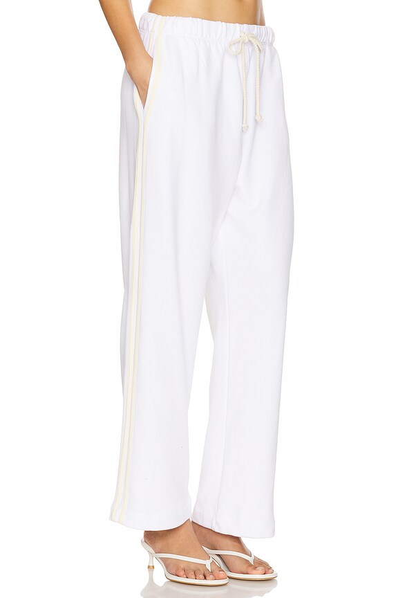 view 2 of 6 The Eco-terry Stripe Crop Pant in Powder