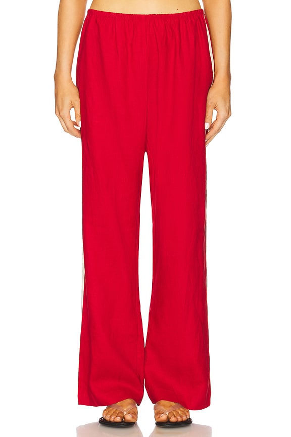 view 2 of 7 x REVOLVE The Linen Stripe Racer Pant in Bell Pepper