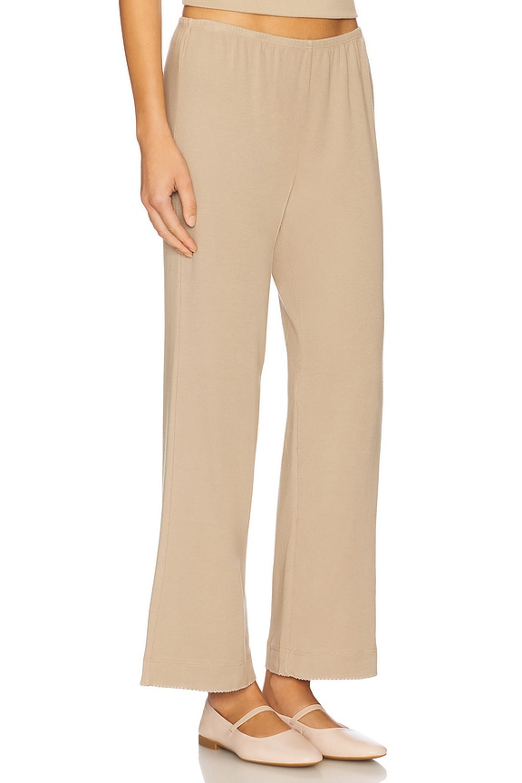 view 2 of 6 Baby Rib Scallop Contrast Pant in Shitake