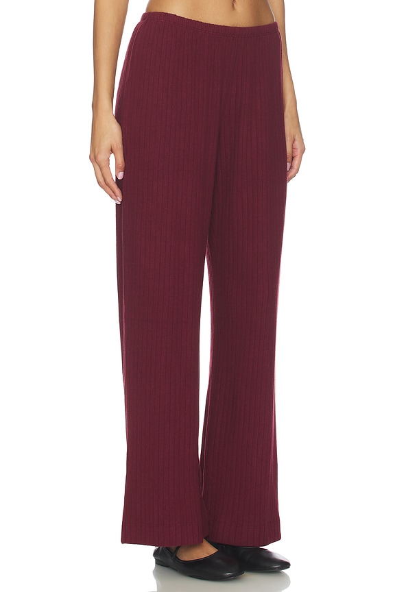 view 2 of 6 The Sweater Rib Simple Pant in Oxblood