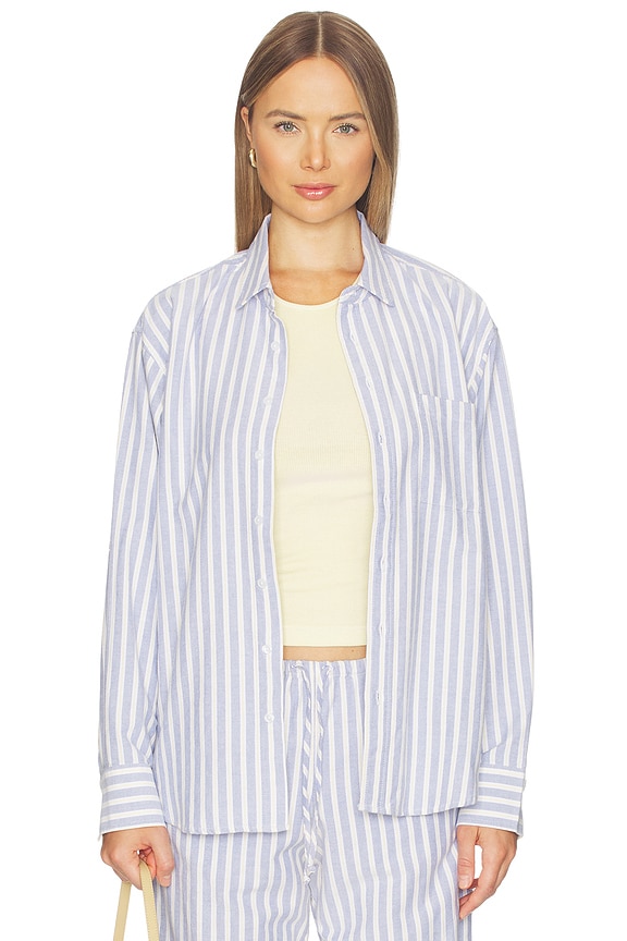 view 1 of 5 CHEMISE THE OXFORD in Butter Stripe