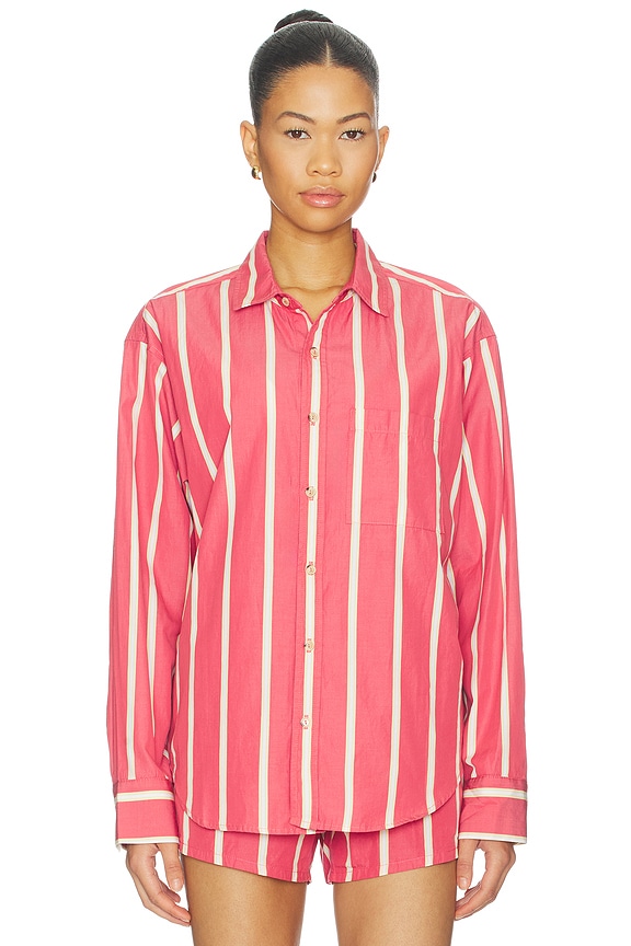 view 2 of 5 The Pop Shirt in Raspberry