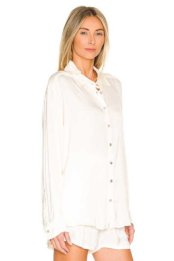 view 2 of 4 Silky Button Down in Creme
