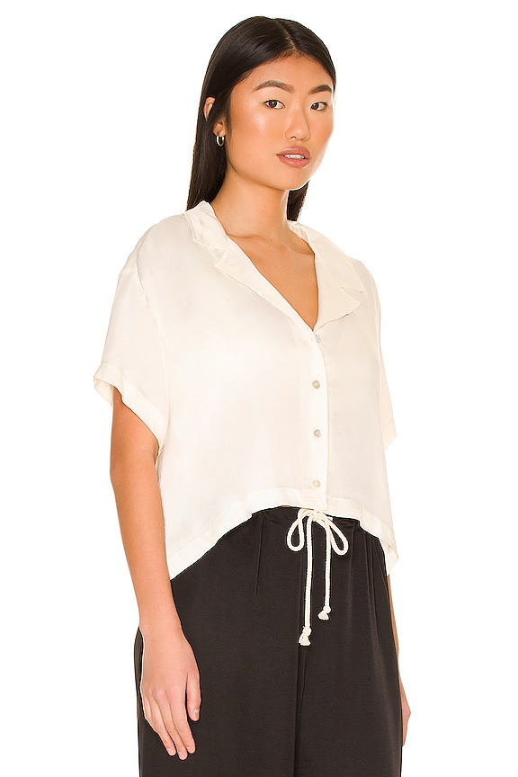 view 2 of 4 Silky Short Sleeve Top in Creme