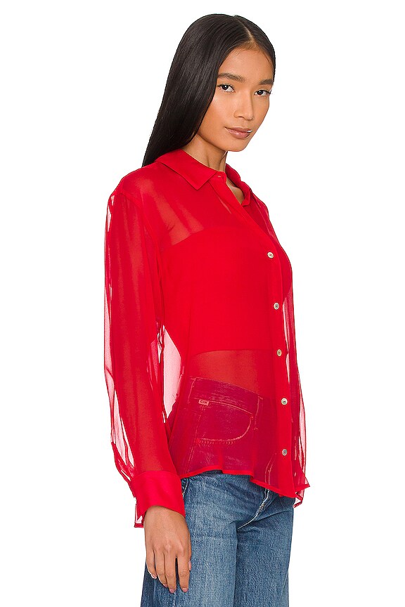 view 2 of 4 Silk Button Up Top in Chile