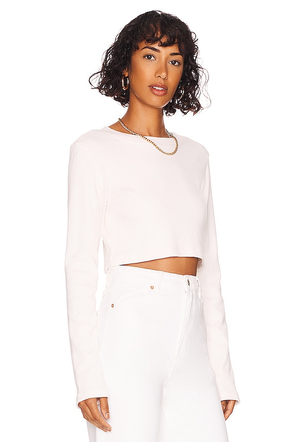 view 2 of 4 MANGA LARGA RIB CROP in Powder