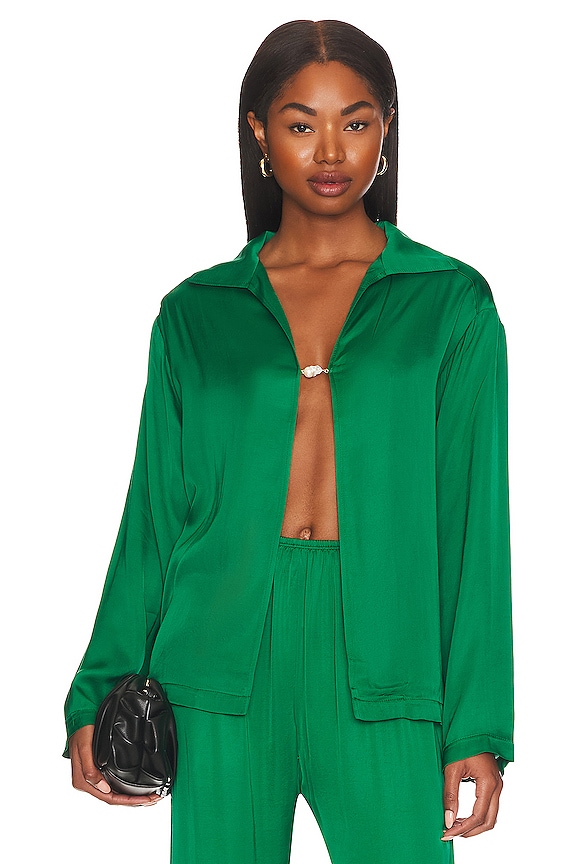 view 1 of 4 Silky Baroque Pearl Top in Ivy