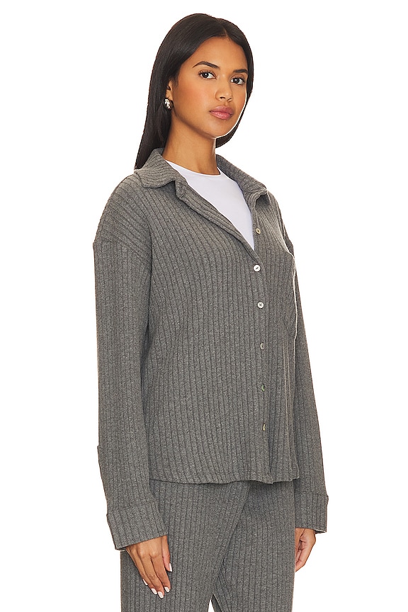 view 2 of 5 Sweater Rib Shirt in Charcoal Grey