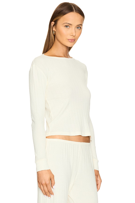 view 2 of 5 Pointelle Long Sleeve in Creme