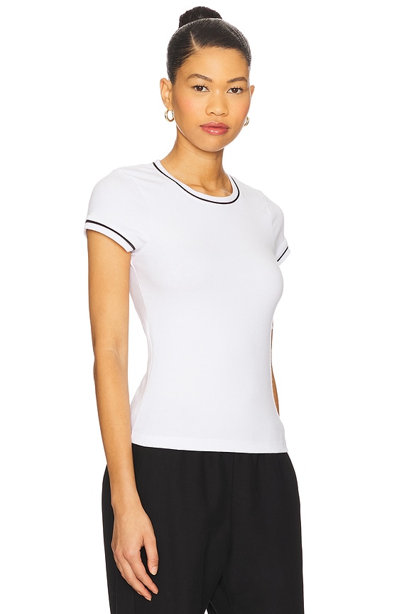 view 2 of 4 Baby Rib Contrast Tee in Powder