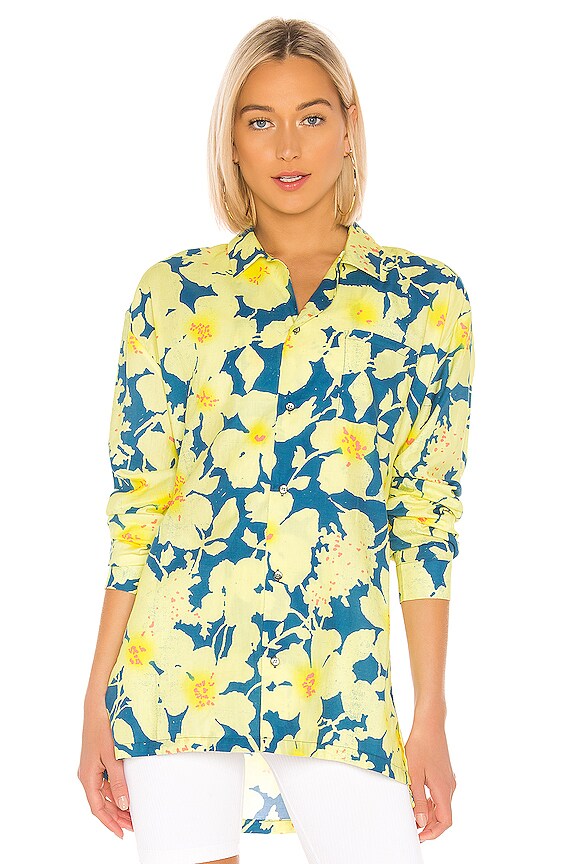 view 2 of 5 CAMISA HAWAIANA LONG SLEEVE in Cloud Control Lemon