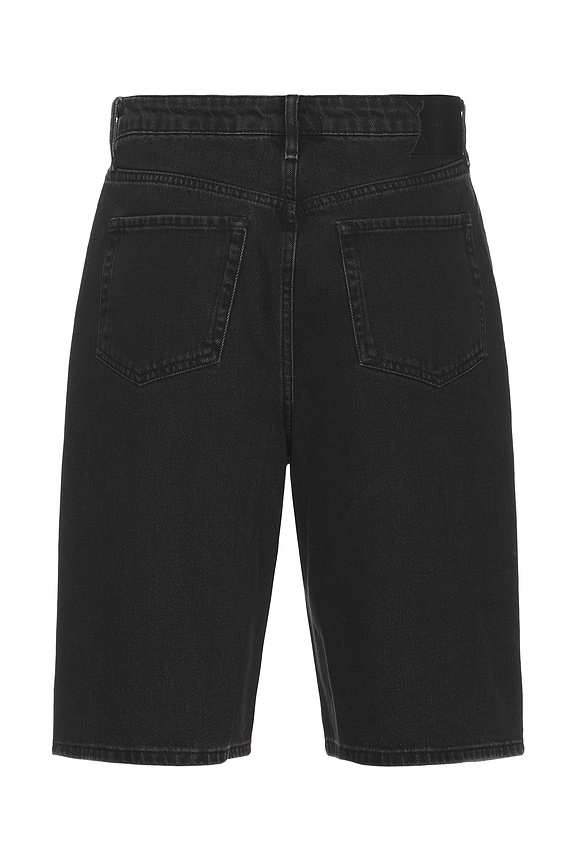 view 2 of 5 Laser Monogram Denim Shorts in Black