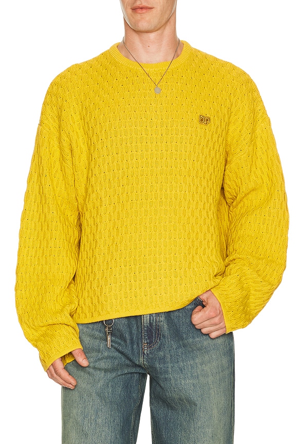 view 1 of 5 Badge Flat Knit Sweater in Misted Yellow