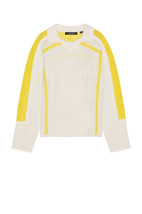 view 1 of 4 Football Knit Sweater in White