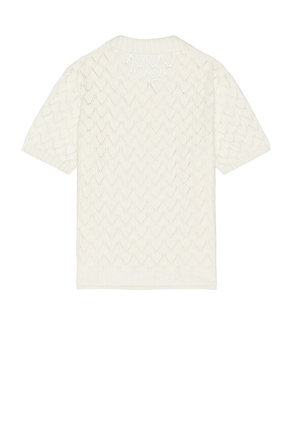 view 2 of 3 Yinka Relaxed Knit Short Sleeve Polo in White