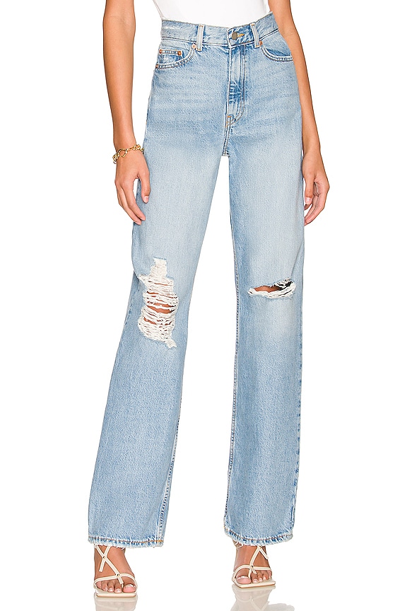 Dr. Denim Echo Wide Leg in Empress Light Blue Ripped | REVOLVE