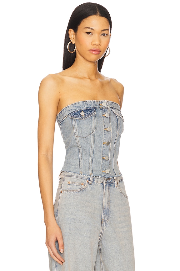 view 2 of 4 Carli Denim Tube Top in Canyon Light Vintage