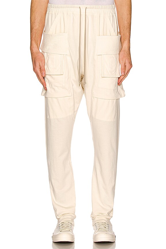 DRKSHDW by Rick Owens Creatch Drawstring Cargo in Natural