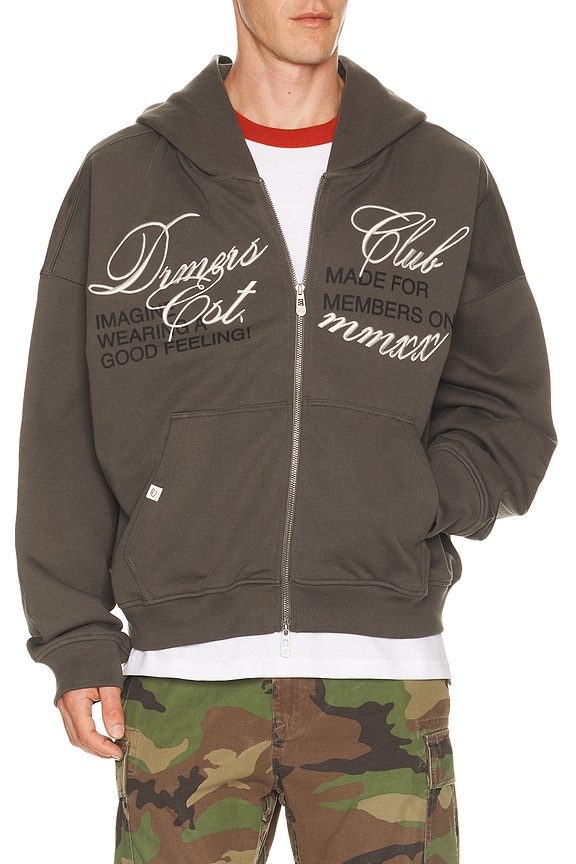 view 1 of 5 SWEAT À CAPUCHE CURSIVE in Dark Taupe