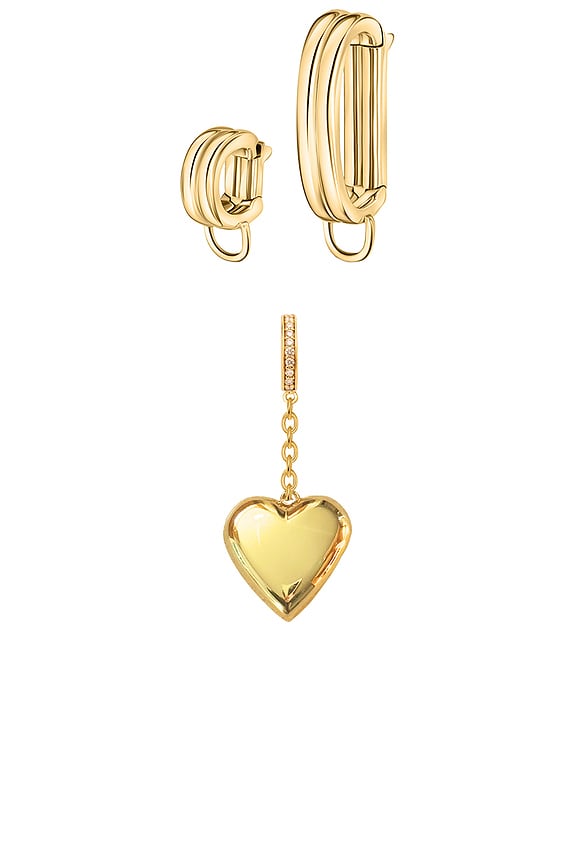 view 2 of 2 PUFFY HEART 백 참 in Gold