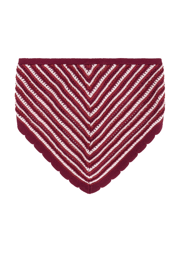 view 2 of 3 Crochet Bandana in Burgundy & Light Pink