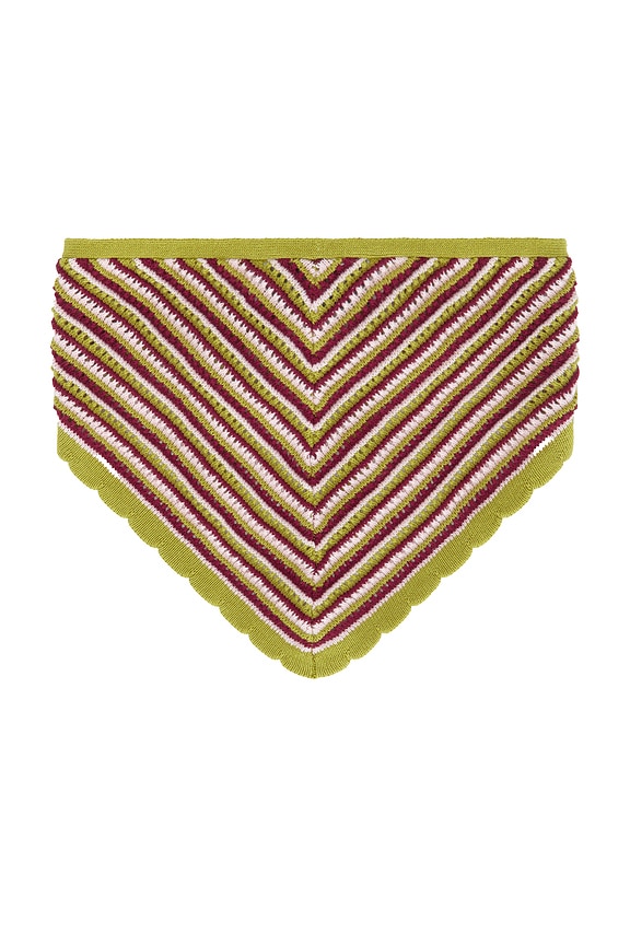 view 2 of 3 Crochet Bandana in Green, Pink & Burgundy