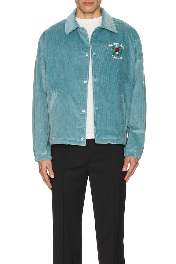 view 5 of 5 La Veste Slogan Fleurs Corduroy in Blue Grey