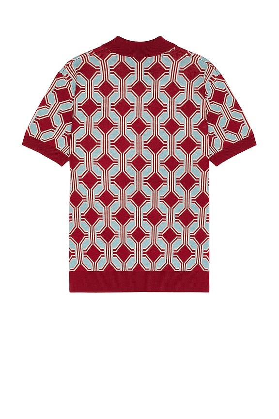 view 2 of 3 La Maille Polo G?om?trique in Dark Red