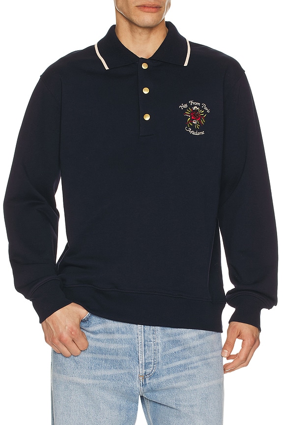 view 2 of 5 Drole De Monsieur Polo Slogan Rose in Navy