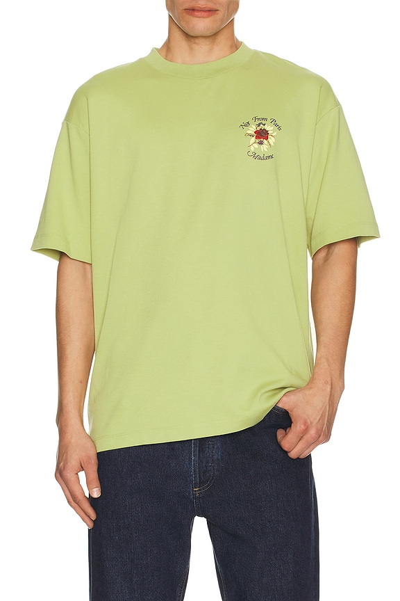 view 2 of 4 Drole De Monsieur T-Shirt Slogan Rose in Light Olive