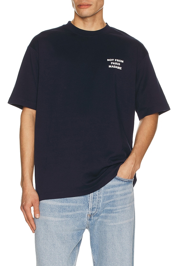 view 2 of 4 Drole De Monsieur Le T-Shirt Slogan in Navy