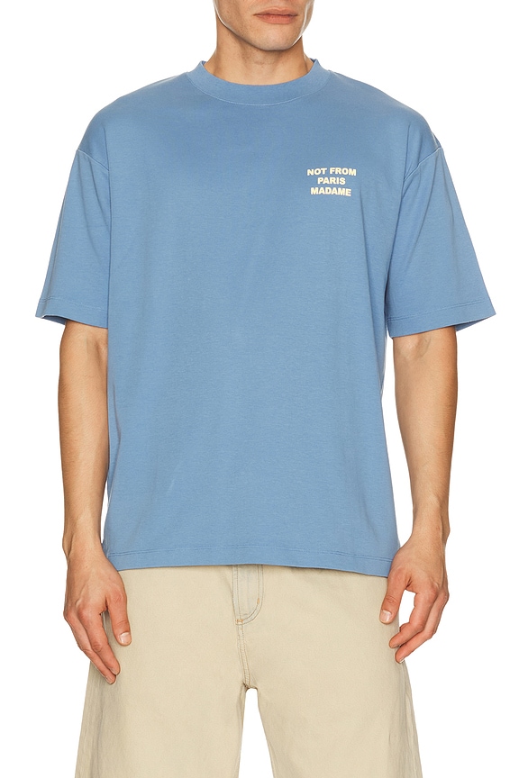 view 1 of 4 Le T-Shirt Slogan in Atlantic Blue