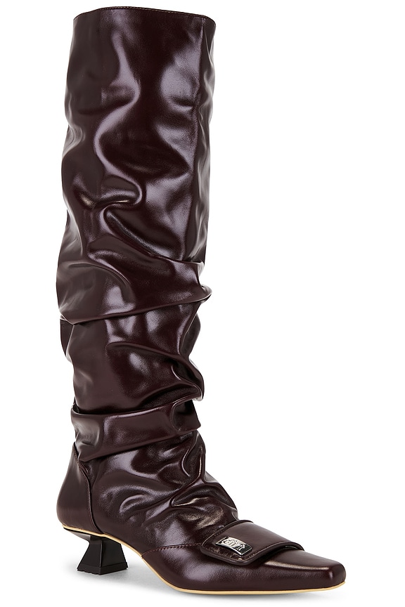 view 2 of 5 Gathered Boot in Maroon