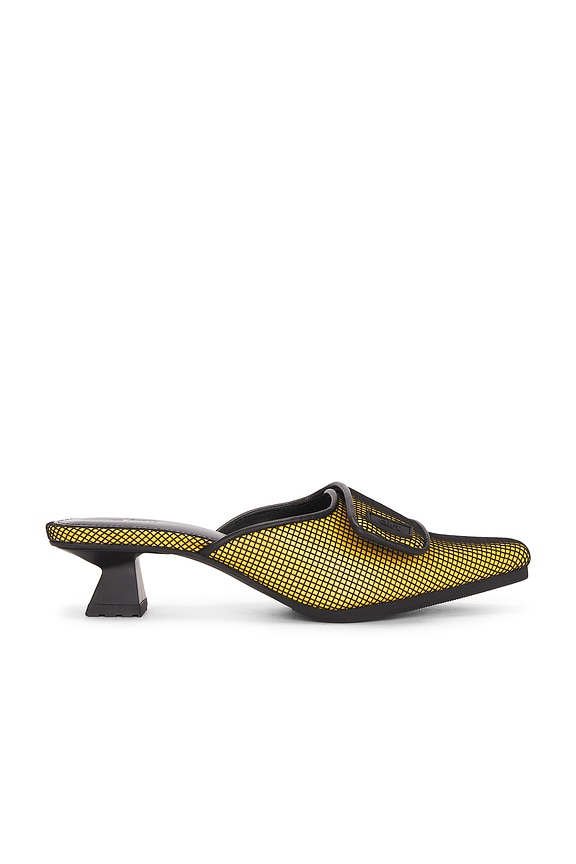 view 1 of 5 Kitten Heel Mules in Mustard & Mesh