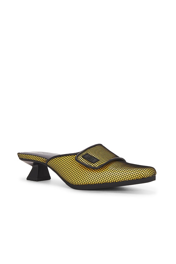 view 2 of 5 Kitten Heel Mules in Mustard & Mesh