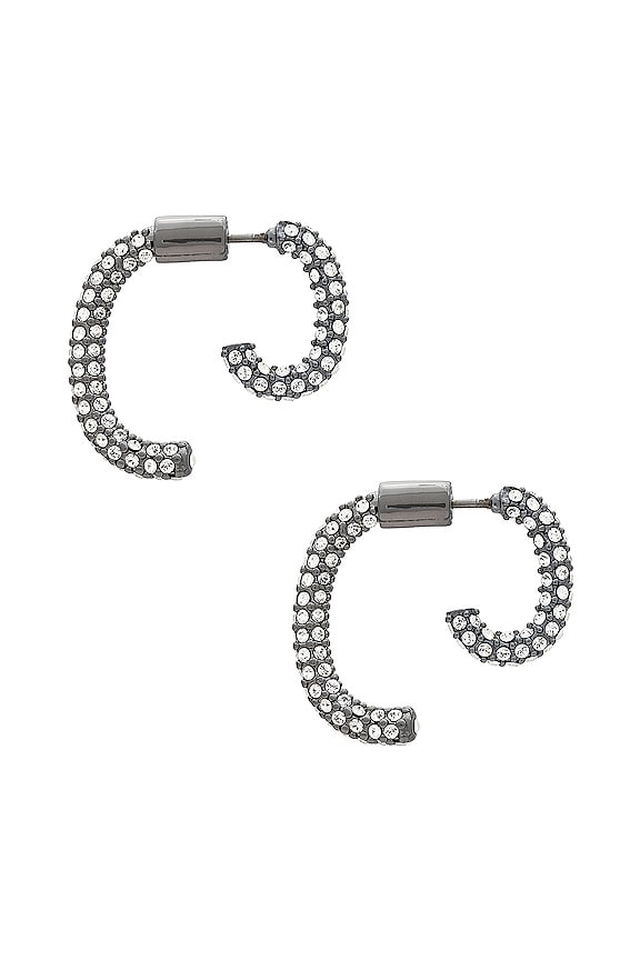 view 2 of 3 MINI LUNA イヤリング in Shiny Gunmetal & Pave