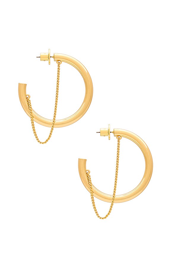 view 2 of 3 Miley Hoops in 12k Shiny Gold