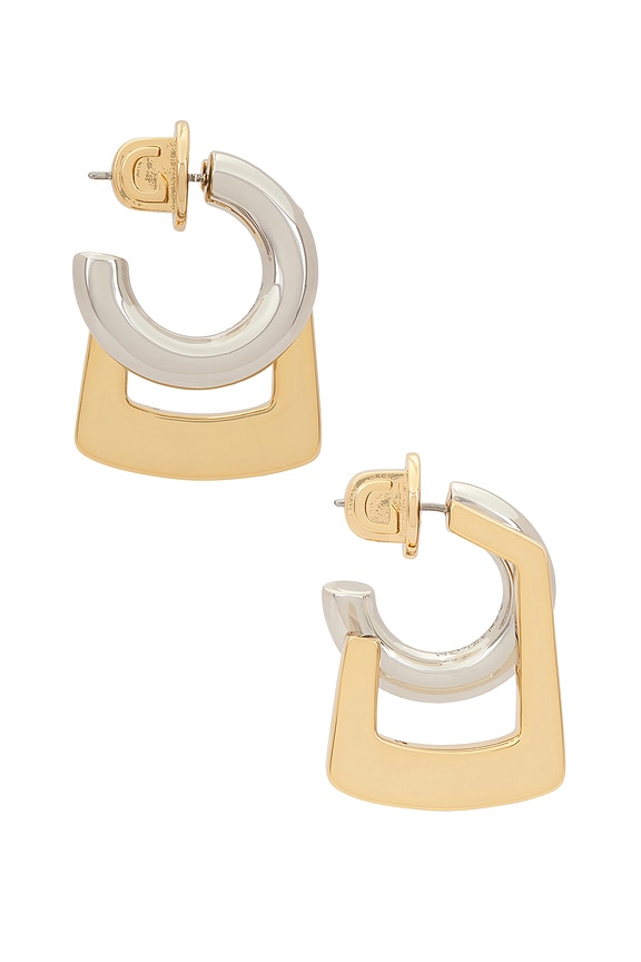 view 2 of 3 Tina Hoops Earrings in 12k Shiny Gold & Silver