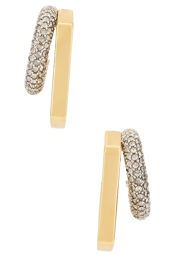view 2 of 3 Tina Pave Earrings in Gold, Silver, & Crystal