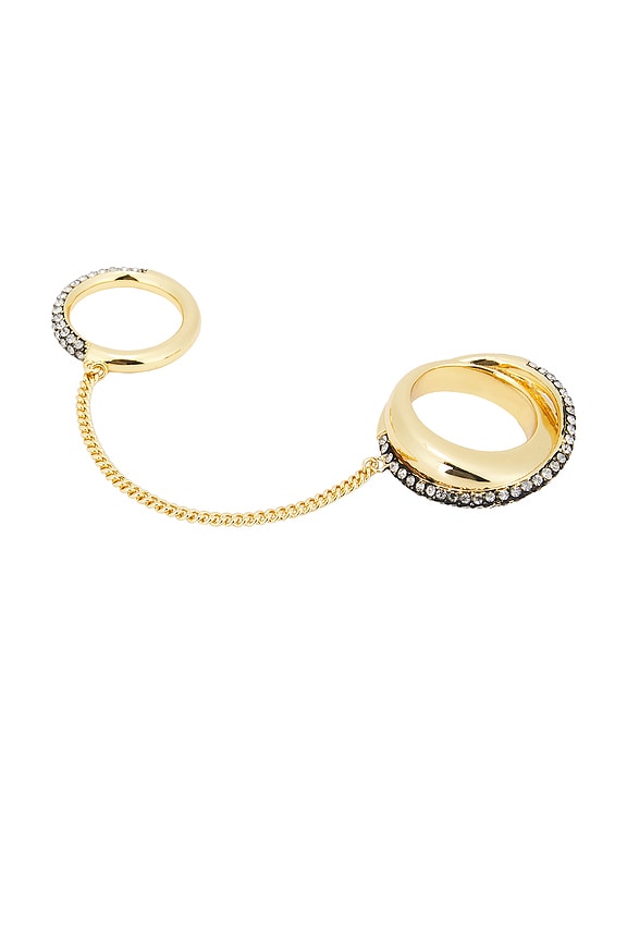 view 2 of 3 Maxwell Ring Cuff in Gold & Pave