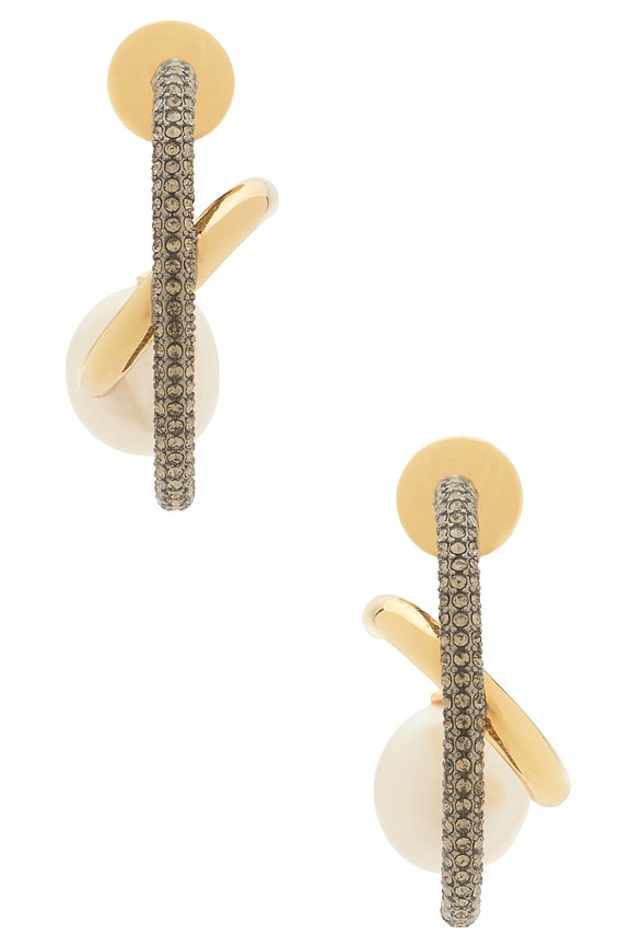 view 1 of 2 Waverly Earrings in Gold, Gunmetal, & White