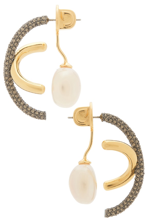 view 2 of 2 Waverly Earrings in Gold, Gunmetal, & White