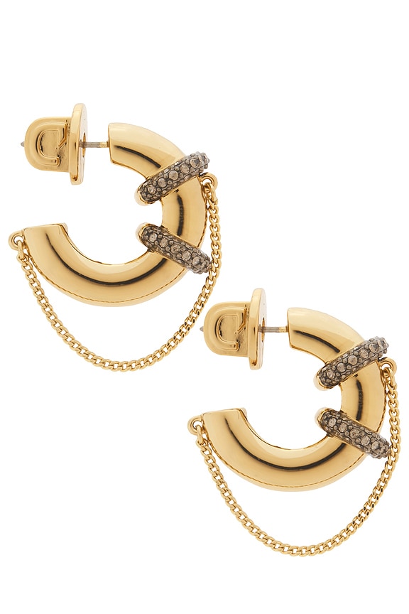 view 2 of 3 Molly Hoops Earring in Gold, Hem & Crystal