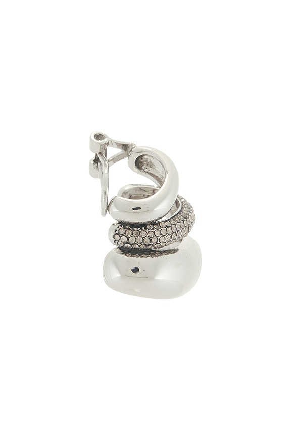 view 2 of 3 BIJOU D'OREILLES ALEXA in Iridium & Pave